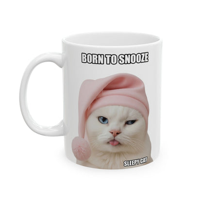 Sleepy Cat Mug – Born to Snooze